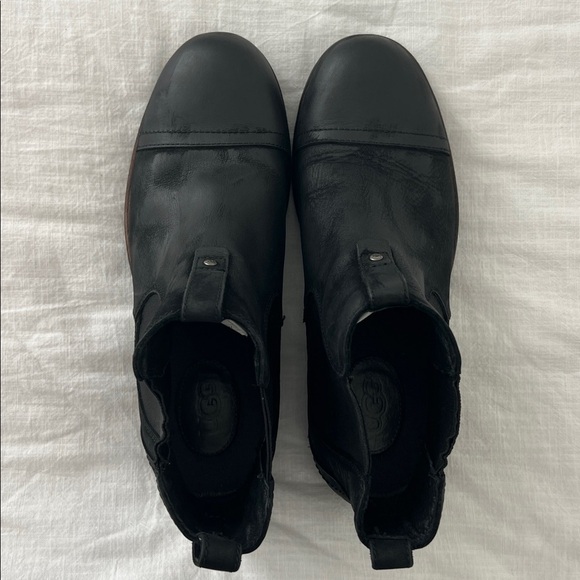 Ugg Gallion Chelsea Black Suede Pull On Boots Size 9 - Picture 13 of 15